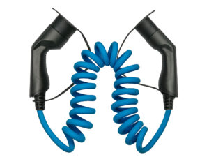 Blaues Typ 2 Spiral-Ladekabel