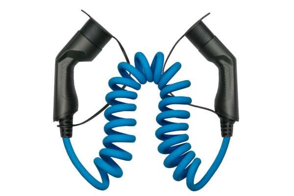 Blaues Typ 2 Spiral-Ladekabel